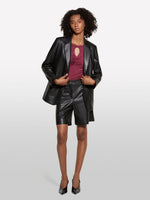 Load image into Gallery viewer, Sisley Faux Leather Single Breasted Blazer
