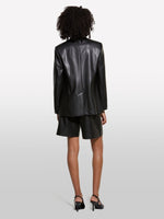 Load image into Gallery viewer, Sisley Faux Leather Single Breasted Blazer
