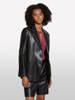 Load image into Gallery viewer, Sisley Faux Leather Single Breasted Blazer
