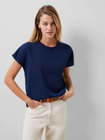 Load image into Gallery viewer, French Connection Crepe Light Crew Neck Top - Midnight Blue
