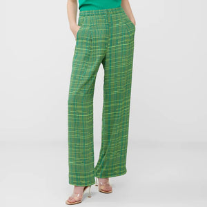 French Connection Carmen Recycled Crepe Trousers - Jelly Bean/Wasabi