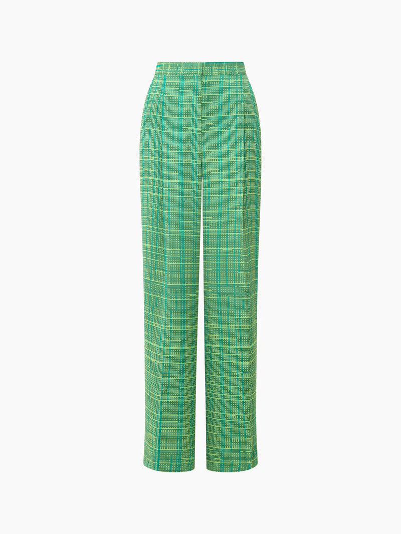 French Connection Carmen Recycled Crepe Trousers - Jelly Bean/Wasabi