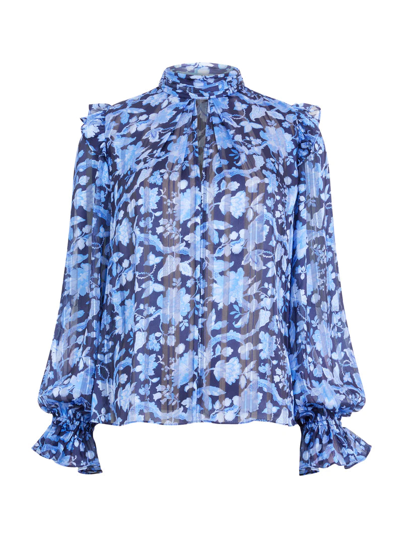 French Connection Cynthia Fauna Top - Midnight Blue