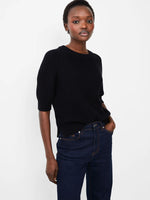 Load image into Gallery viewer, French Connection Lily Mozart Short Sleeve Jumper - Blackout
