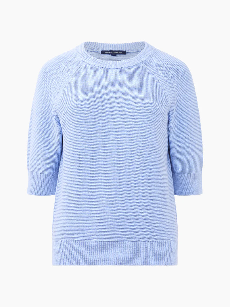 French Connection Lily Mozart Short Sleeve Jumper - Bluebell