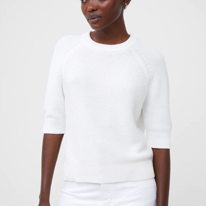 French Connection Lily Mozart Short Sleeve Jumper - Summer White