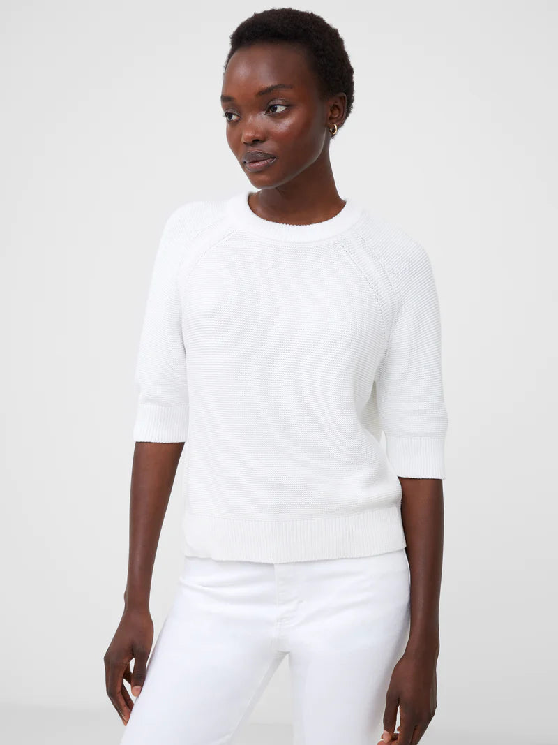 French Connection Lily Mozart Short Sleeve Jumper - Summer White