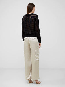 French Connection Manda Pointelle Collared Jumper - Blackout