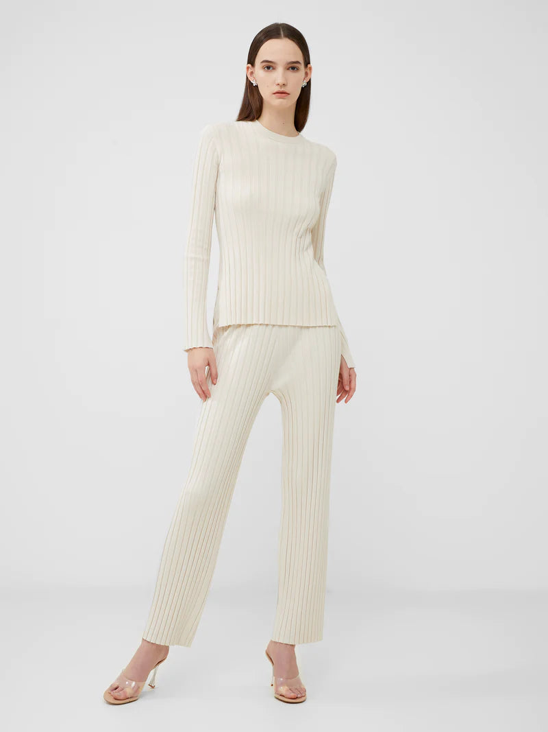 French Connection Minar Eco Pleated Sweater - Classic Cream