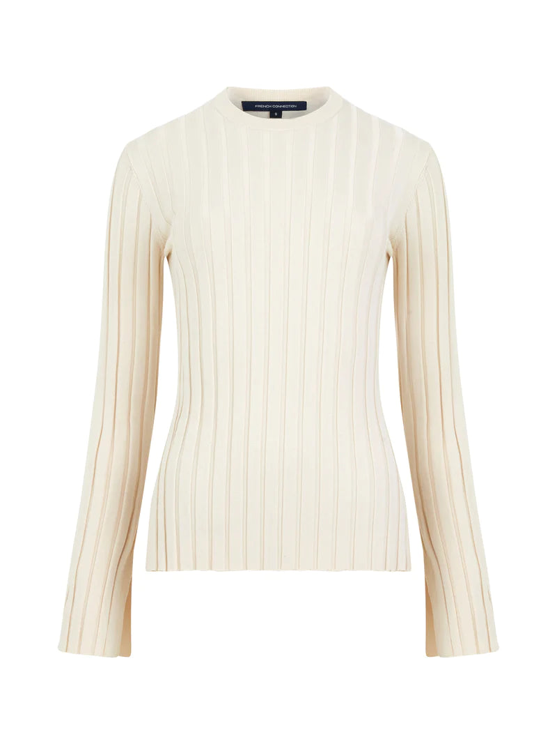 French Connection Minar Eco Pleated Sweater - Classic Cream