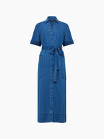 Load image into Gallery viewer, French Connection Zaves Chambray Denim Dress -  Light Vintage
