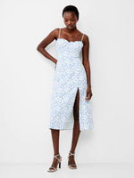 Load image into Gallery viewer, French Connection Camille Echo Crepe Strappy Dress - Summer White/Blue
