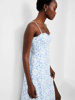Load image into Gallery viewer, French Connection Camille Echo Crepe Strappy Dress - Summer White/Blue
