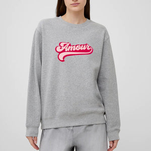 French Conenction Amour Graphic Sweatshirt - Light Grey Melange