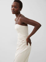 Load image into Gallery viewer, French Connection Echo Crepe Halterneck Midi Dress - Silver Lining
