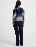 Load image into Gallery viewer, French Connection Rallie Stripe Slash Neck Top - Stripe Marine/White
