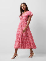 Load image into Gallery viewer, French Connection Cass Eco Delphine Midi Dress - True Red Multi
