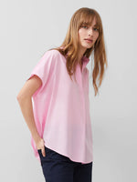 Load image into Gallery viewer, French Connection Crepe Light Cap Sleeve Popover Shirt - Strawberry Shake
