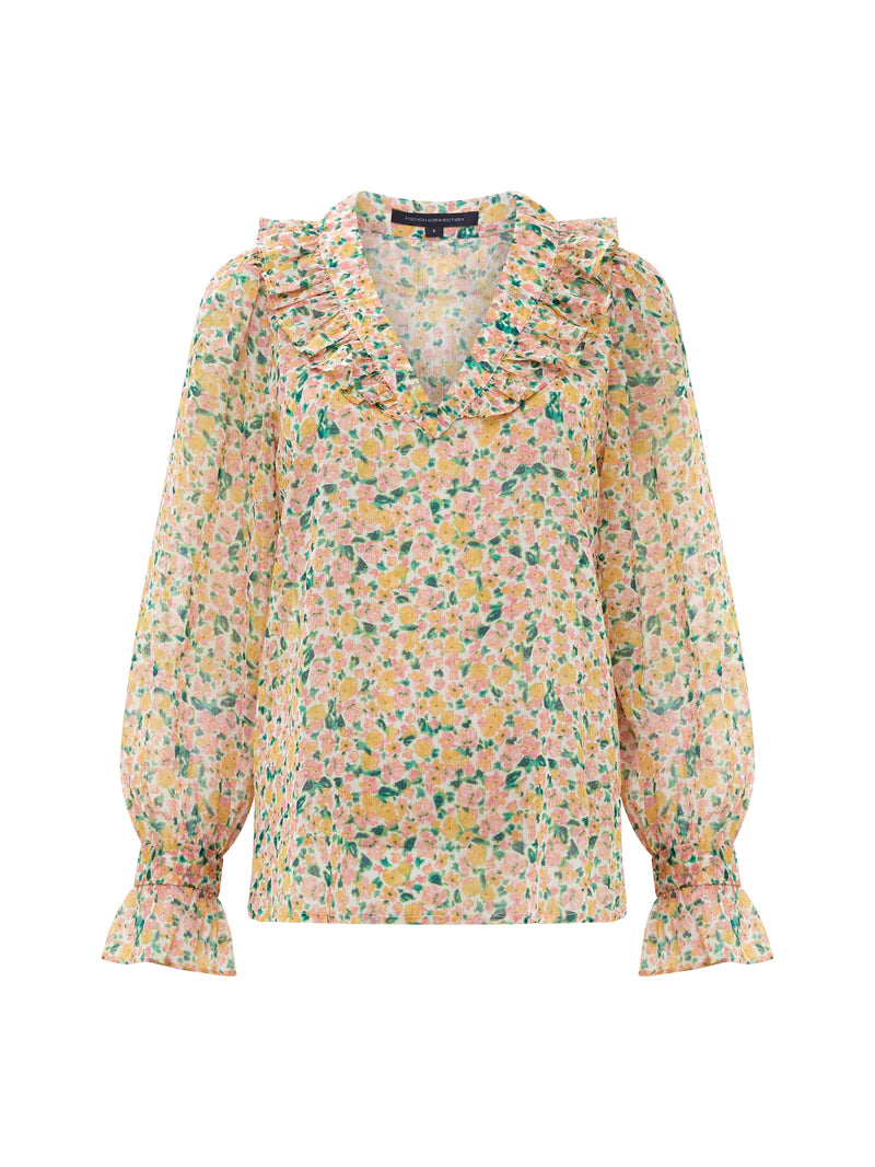 French Connection Aleezia Hallie Crinkle Shirt - Pear