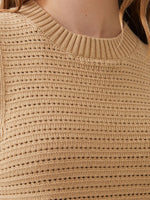 Load image into Gallery viewer, French Connection Lumi Mozart Crochet Vest - Biscotti
