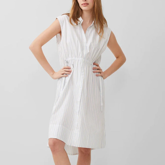 French Connection Rhodes Poplin Stripe Shirt Dress - White/Cashmerestripe