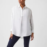 Load image into Gallery viewer, French Connection Rhodes Recycled Crepe Popover Shirt - Winter White
