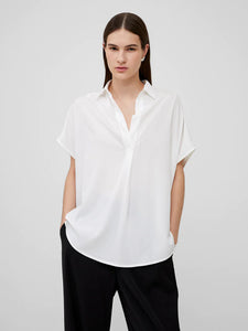 French Connection Crepe Light Recycled Popover Shirt - Winter White