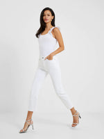 Load image into Gallery viewer, Stretch Slim Straight Cigarette Ankle Length Jeans - White
