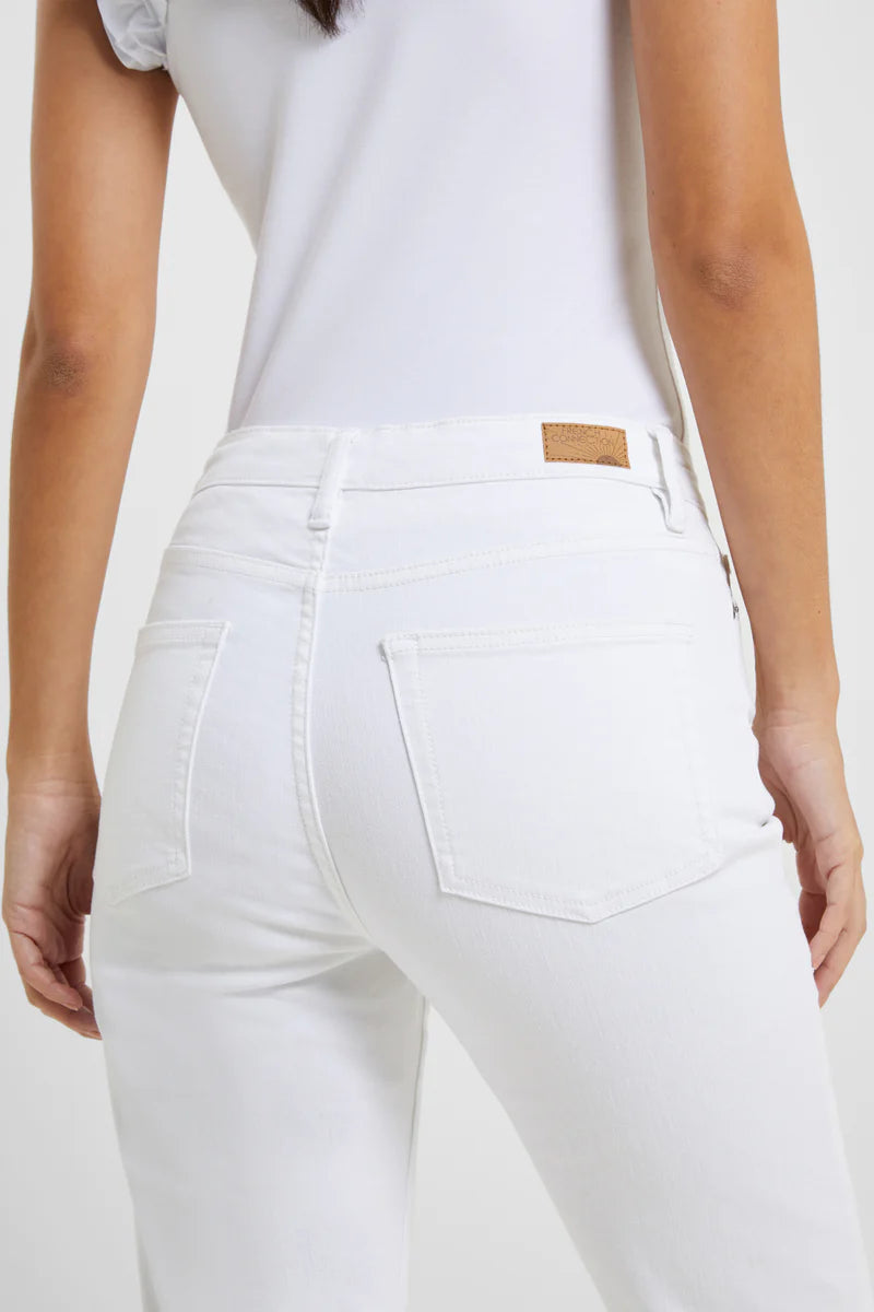 Stretch Slim Straight Cigarette Ankle Length Jeans - White