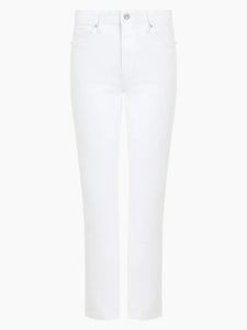 Stretch Slim Straight Cigarette Ankle Length Jeans - White