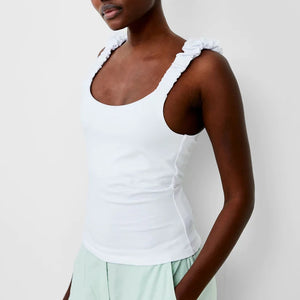 French Connection Rallie Gwyneth Mix Top - Linen White