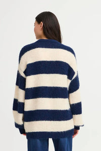 Ichi Sriped Crew Neck Knitted Jumper