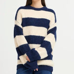 Load image into Gallery viewer, Ichi Sriped Crew Neck Knitted Jumper
