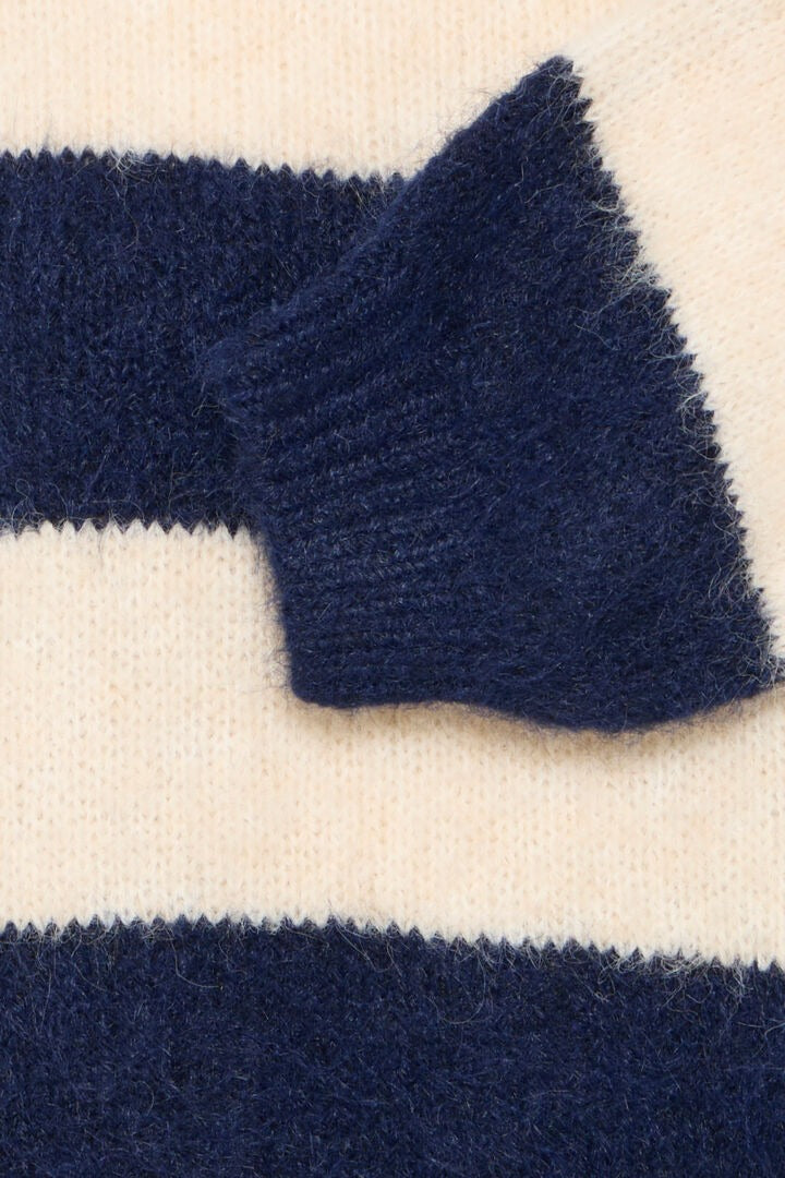 Ichi Sriped Crew Neck Knitted Jumper