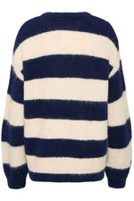 Load image into Gallery viewer, Ichi Sriped Crew Neck Knitted Jumper
