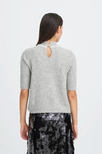 Load image into Gallery viewer, Ichi Jewel Embellished Turtleneck Knit Top
