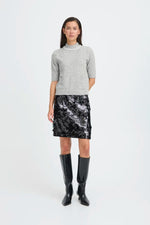 Load image into Gallery viewer, Ichi Jewel Embellished Turtleneck Knit Top
