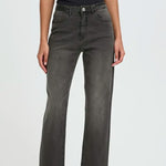 Load image into Gallery viewer, Ichi Raven Straight Leg Cropped Jean
