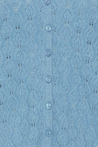 ICHI Mid Sleeve Knitted Cardigan - Della Robbia Blue