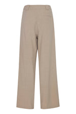 Load image into Gallery viewer, ICHI High-Rise Wide Leg Trousers - Tan Melange
