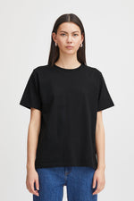 Load image into Gallery viewer, ICHI Everyday Relaxed Plain T-Shirt - Black
