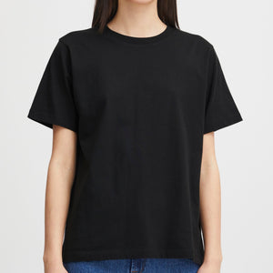 ICHI Everyday Relaxed Plain T-Shirt - Black