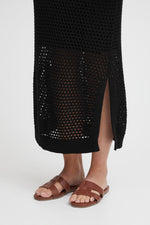 Load image into Gallery viewer, ICHI Midi Crochet Skirt - Black
