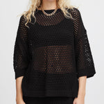 Load image into Gallery viewer, ICHI Crochet T-Shirt - Black
