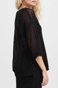 ICHI Crochet T-Shirt - Black