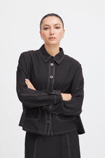 Load image into Gallery viewer, ICHI Cropped Shirt - Black
