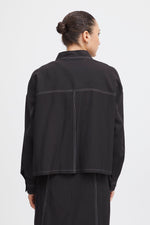 Load image into Gallery viewer, ICHI Cropped Shirt - Black
