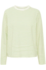 Load image into Gallery viewer, ICHI Breton Stripe Long Sleeve Top -  Green Tea Stripe

