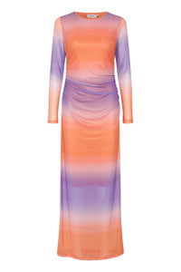 ICHI Gradient Full Length Dress - Multi Fading Aop