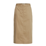 Load image into Gallery viewer, ICHI Cotton Blend Midi Skirt - Cornstalk
